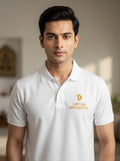 Bitcoin × Satoshi Nakamoto Golden Embroidery Polo | White
