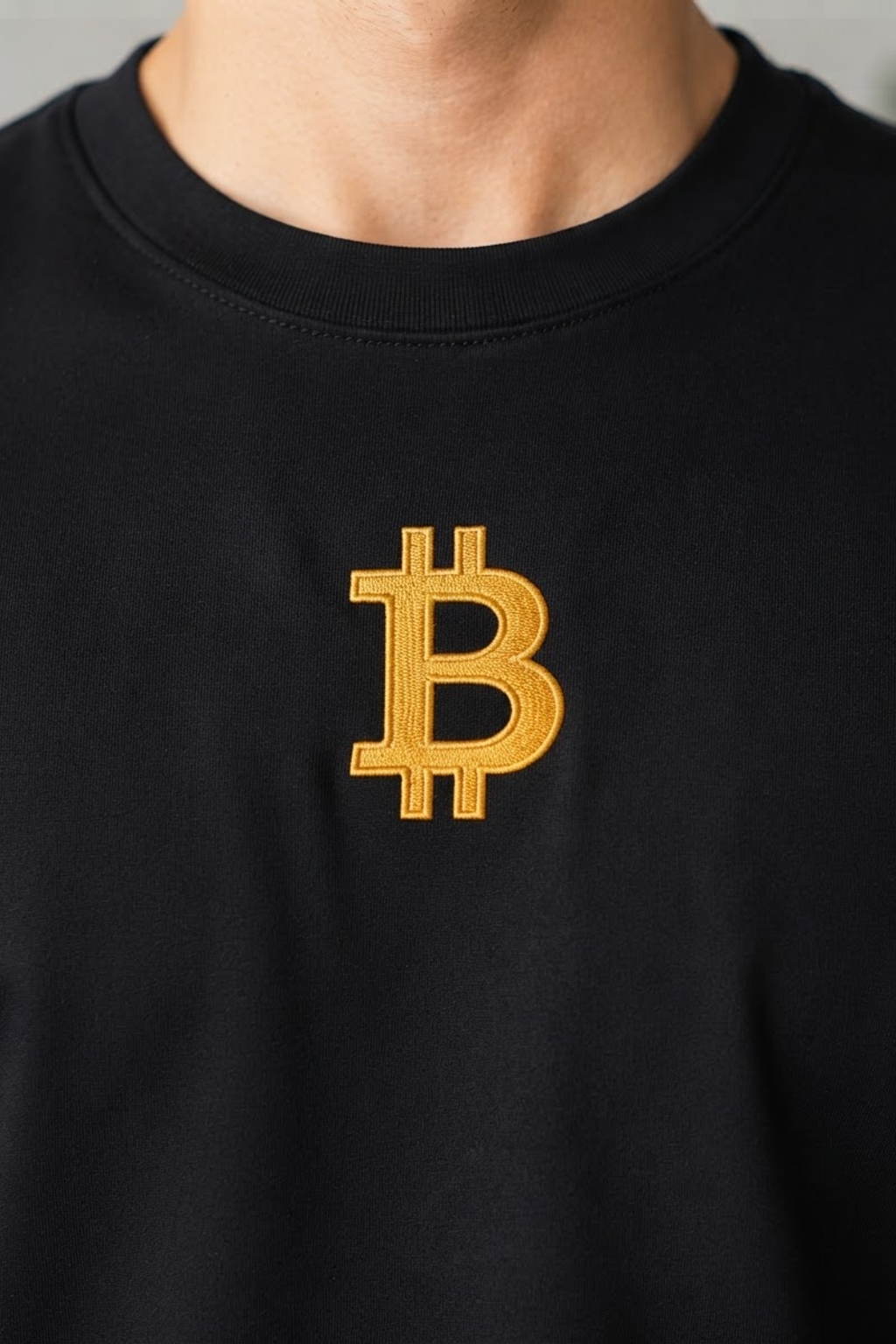 Classic Gold Bitcoin Graphic T-Shirt (black base)