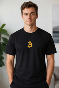 Classic Gold Bitcoin Graphic T-Shirt (black base)